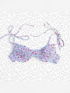 PacSun Floral Tie‑Shoulder Bikini Top XS